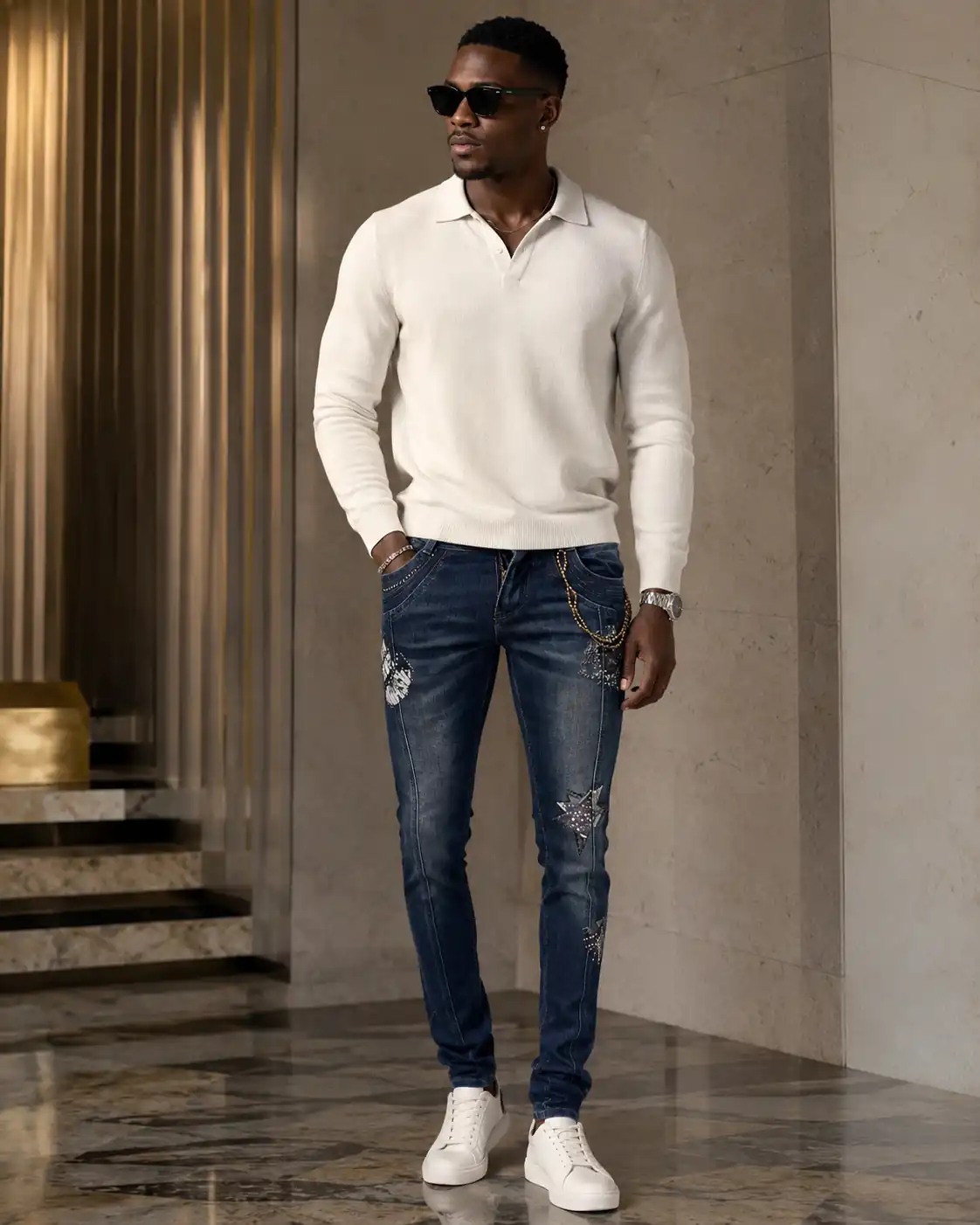 Men's black slim jeans